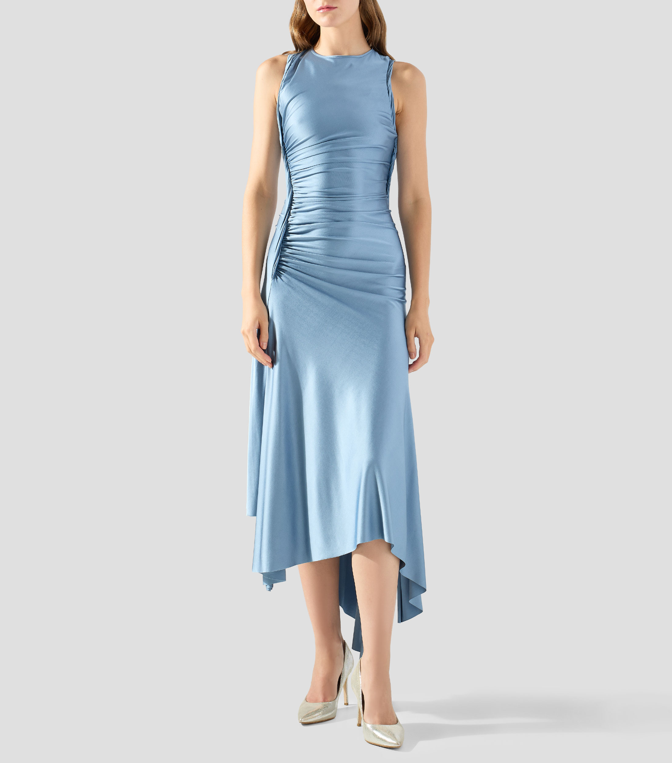 Vestido midi liso Mujer